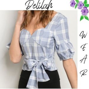 Gingham Plaid crop  Top